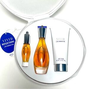 Vintage Liz Claiborne Vivid Gift Set Circa 1993 with Round Zipper Case
